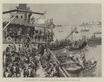 The Ashanti Expedition, Embarkation of the 2nd West India Regiment at Sierra Leone by Amedee Forestier